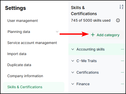 Create a Skill category